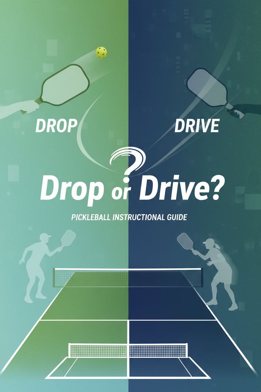 Pickleball drop or drive decision-making PDF guide cover